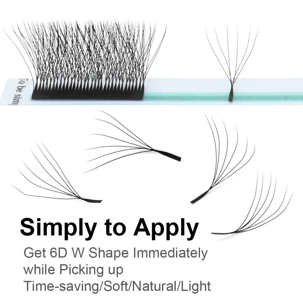 NAGARAKU 6D W forme floraison automatique Bloom ventilateurs préfabriqués Extensions de cils lumière