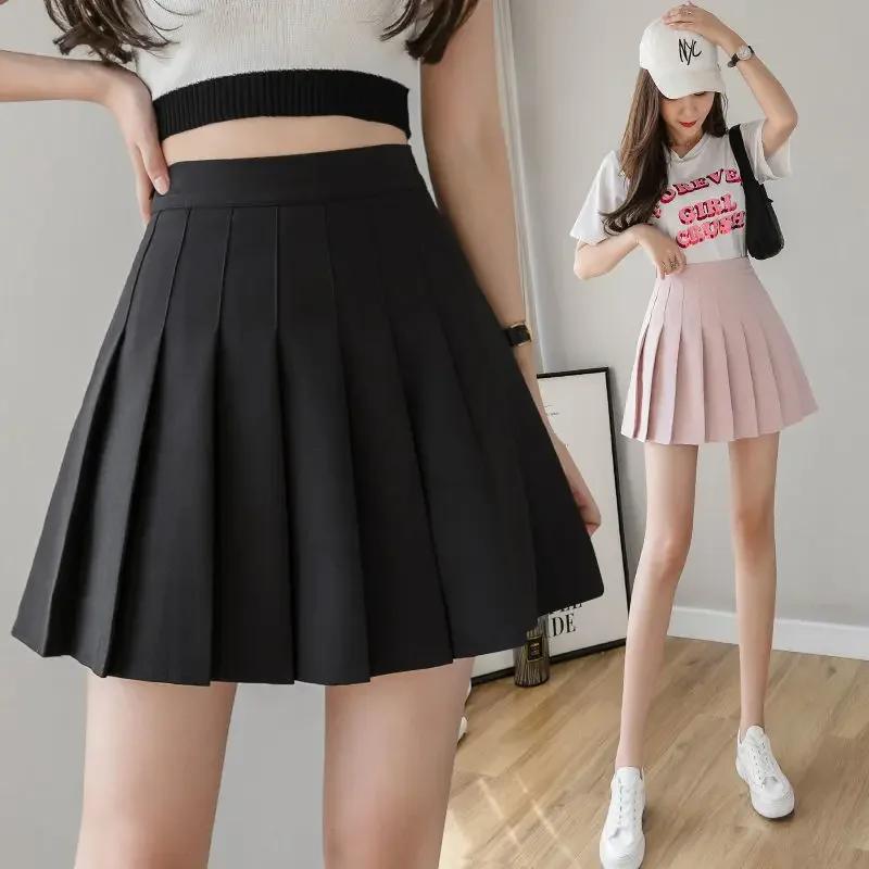 Jupe trapèze taille haute amincissante, couleur unie, mode sport, Tennis, Badminton, Style académie,
