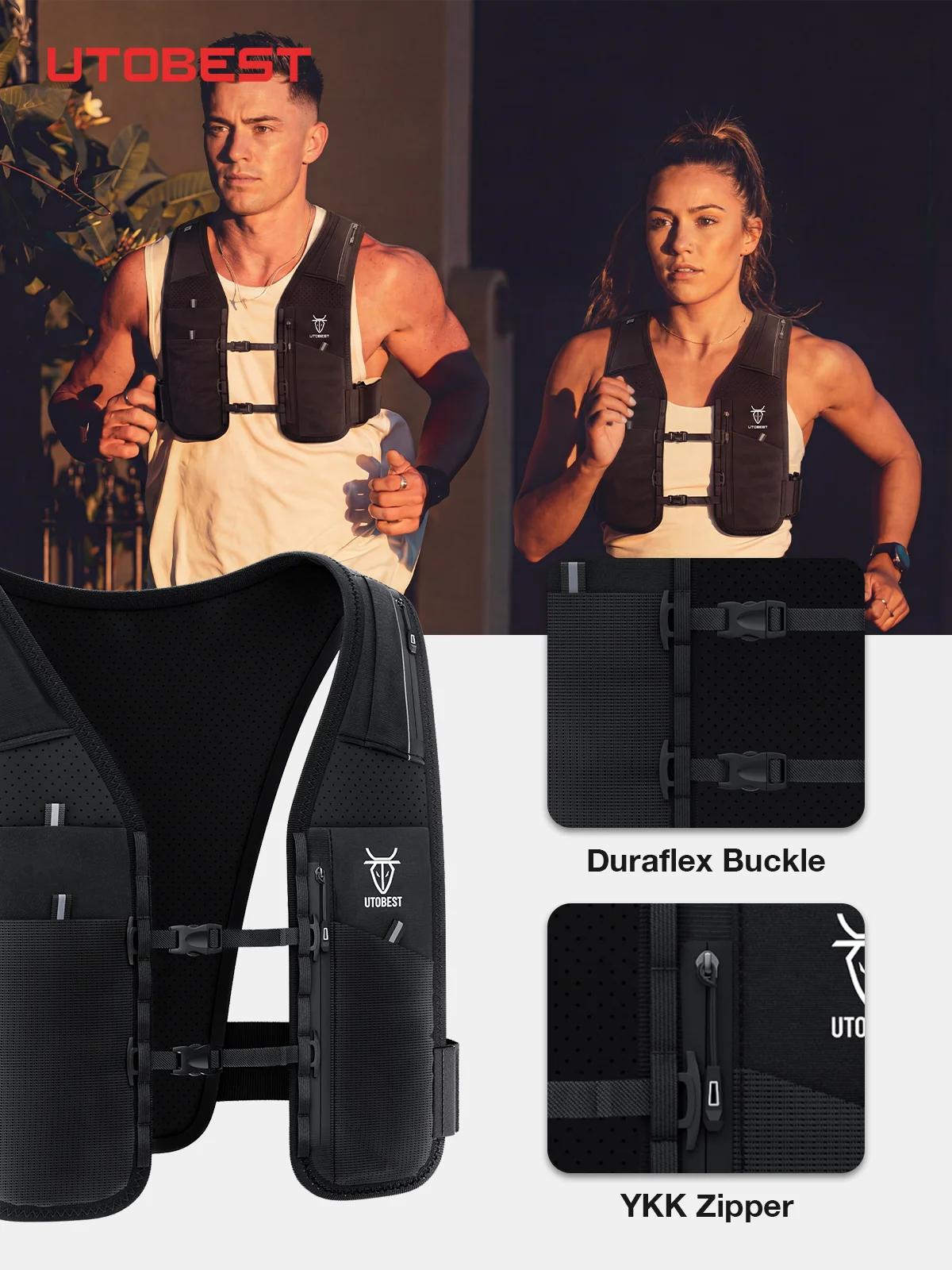 Gilet hydratation UTOBEST UTR113 réfléchissant - Sac d'hydratation avec support téléphone pour cyclisme et randonnée