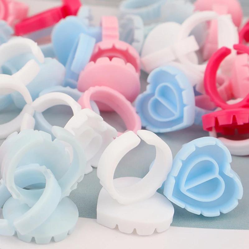 Winky Beauty 100 pièces/ensemble Extension de cils anneaux de colle porte-colle Kit d'outils ensembl