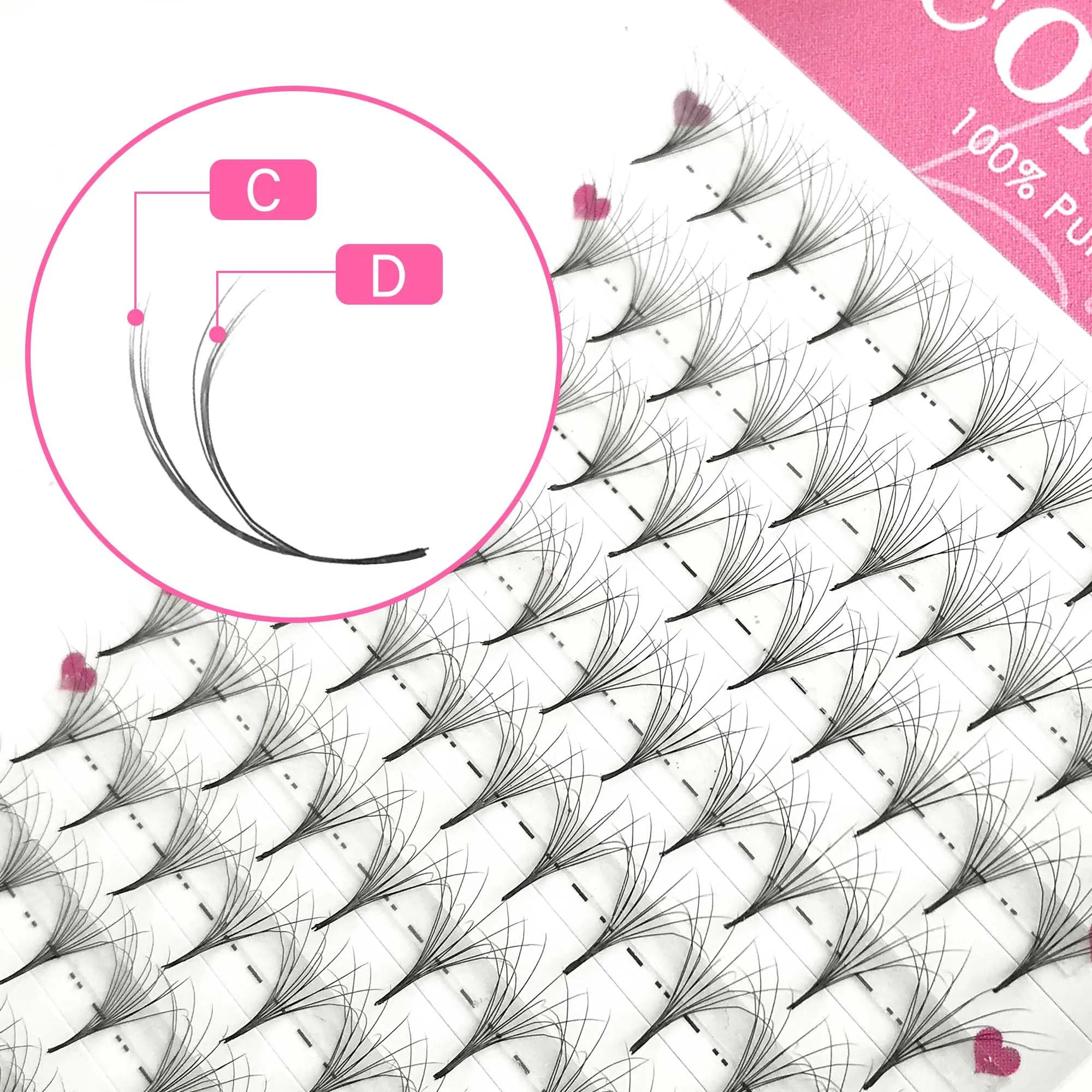 CoMango single&mix9-16 6D fluffy double layers premade fans russian volume false eyelash extension b