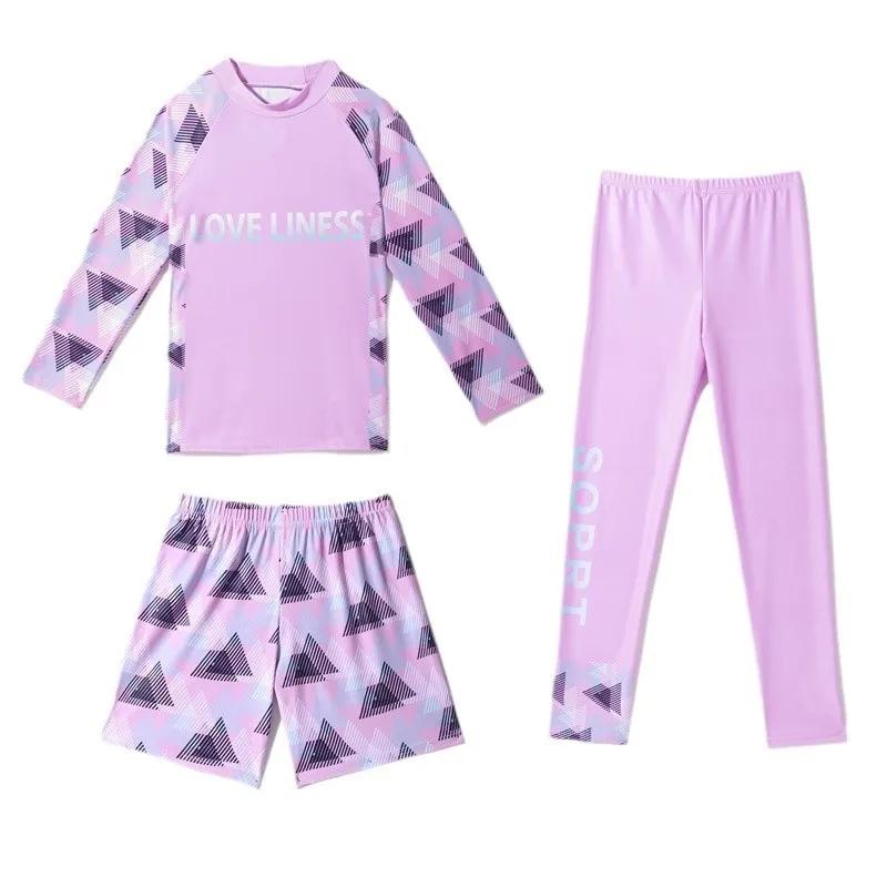 Lot de 3 maillots de bain pour enfants 2026 – Nouveauté coréenne, haute élasticité, séchage rapide, 
