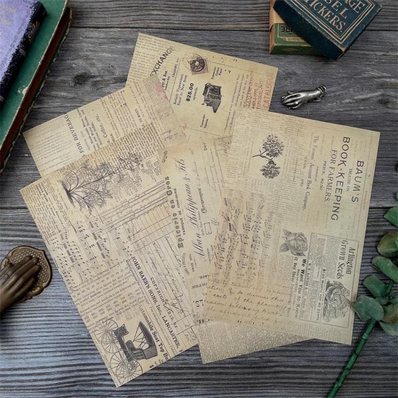 QuerHoltz-Papier artisanal de style vintage, fleur, lettre, papillon, journal indésirable, album éph