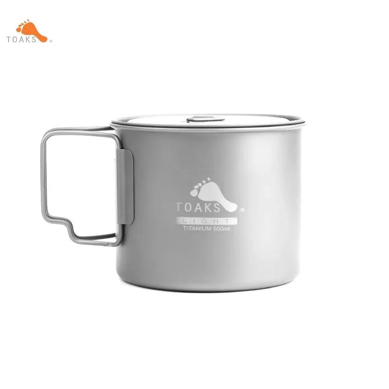 TOAKS – Pot ultraléger en titane de 550ml, tasse de Camping en plein air avec couvercle, deux versio