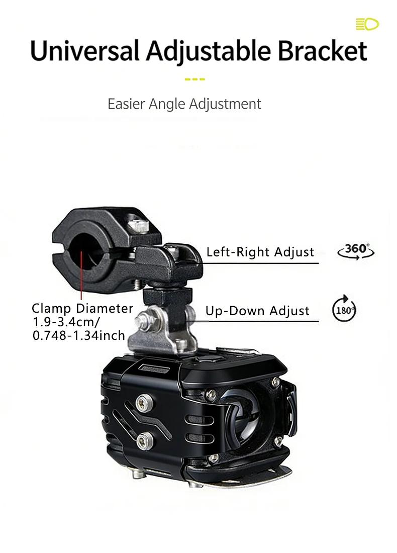 Commutateur sans fil J01/J03, projecteur auxiliaire avant de moto, 7200 lumens, perles LED pour véhi