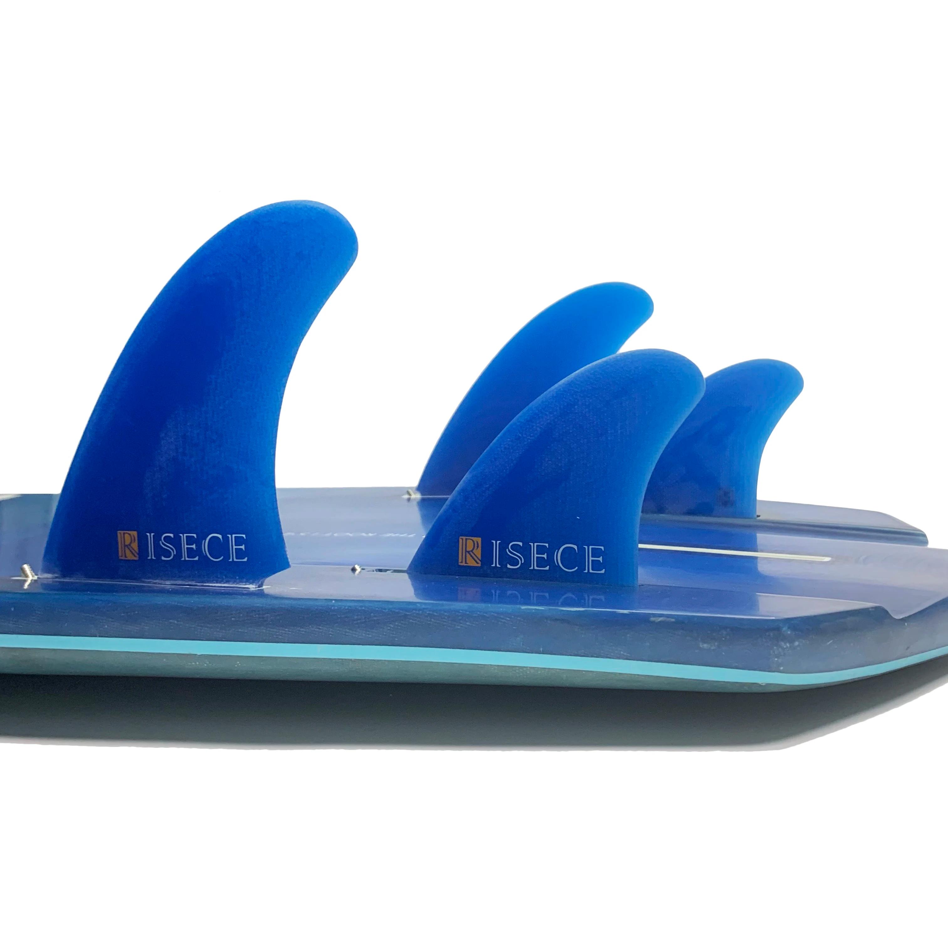 RISECE GFK ailerons de planche de surf en fibre de verre poncé brut ailerons de planche de surf Quad