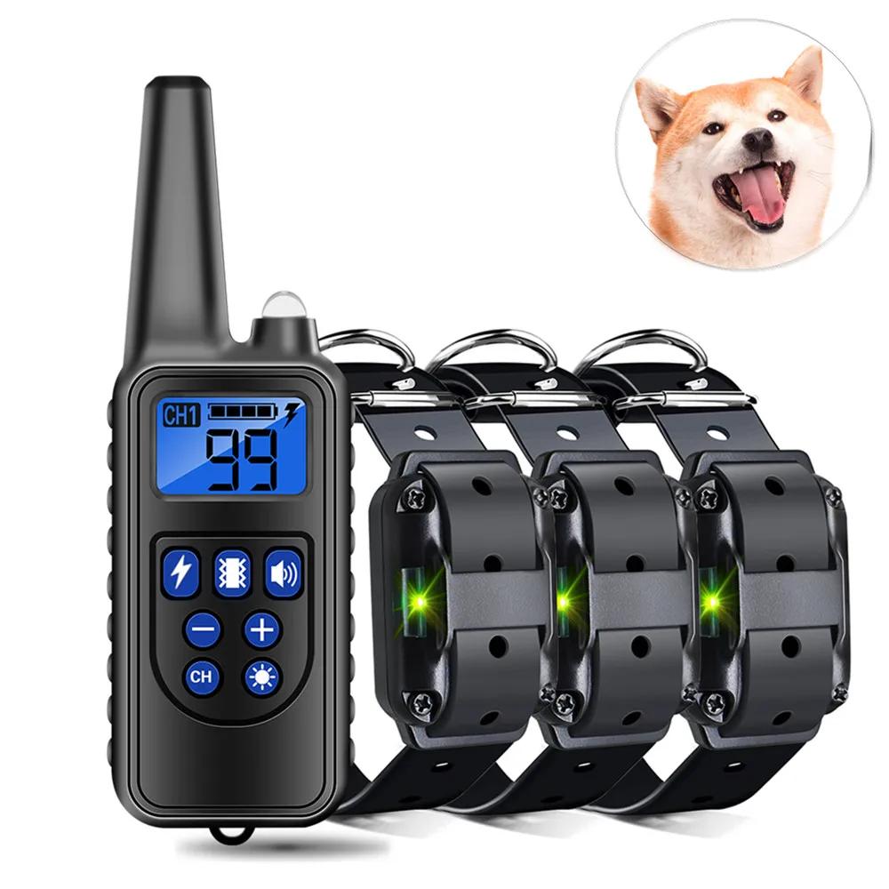 Dispositif de collier de dressage pour chien, 800m, étanche IP7, Rechargeable, avec écran LCD, pour 