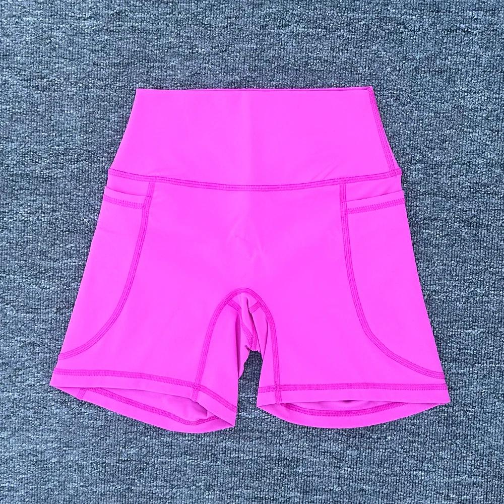Short de sport à poches pour femmes, taille haute, short de levage des hanches, Yoga, court, entraîn