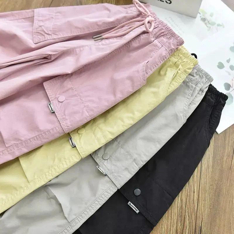 Vêtements de printemps à la mode pour enfants, jogging Cargo, pantalon élastique à la cheville, pant