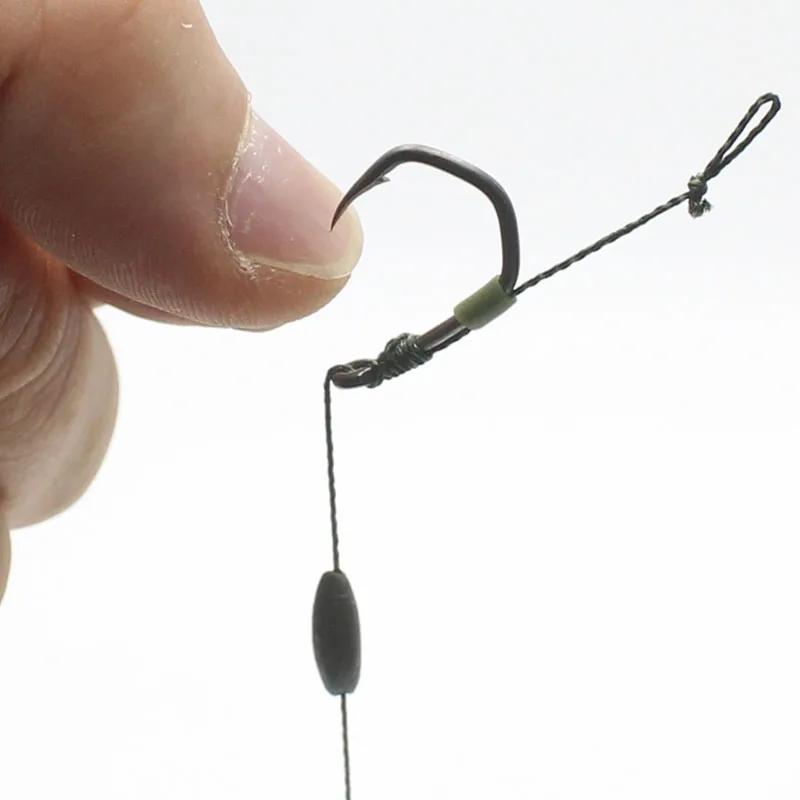 Hameçons de pêche à la carpe revêtus de PTFE, en acier à haute teneur en carbone, noir mat, tige cou