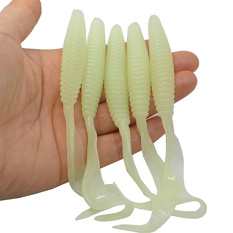 JYJ-Leurre de pêche à longue queue, appât souple, 13cm, 6g, filetage simple, faucille T64.Worm ove b