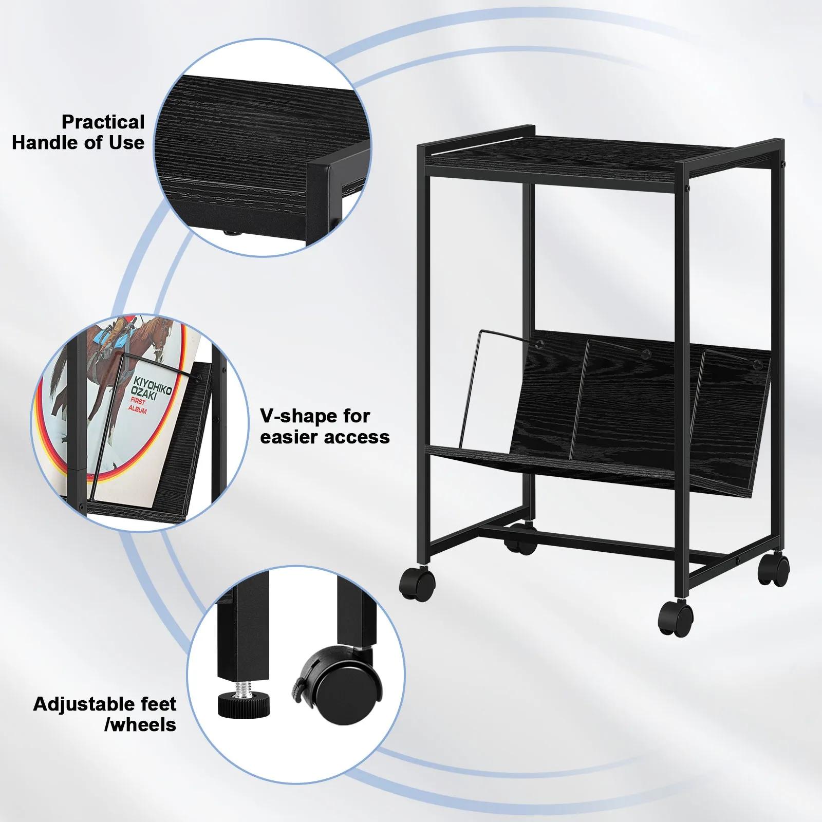 Support de tourne-disque coloré avec rangement d'enregistrement, armoire de rangement en vinyle avec