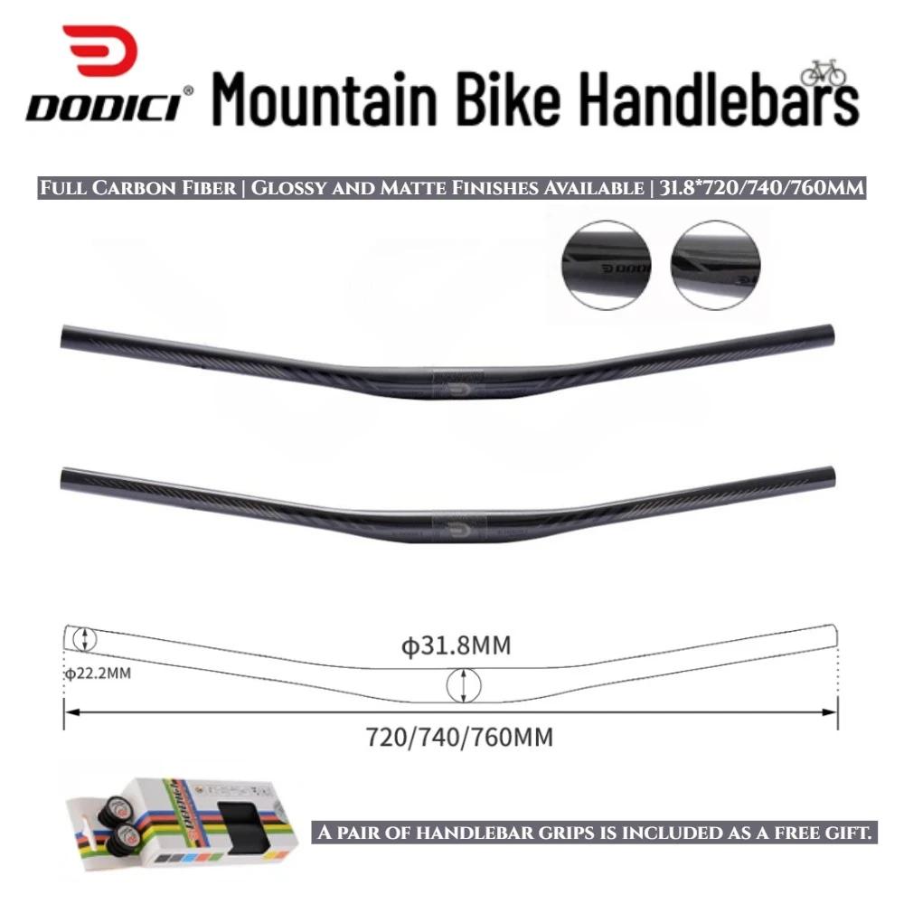 Guidon VTT entièrement en fibre de carbone DODICI 720 mm/740 mm/760 mm 9 °   Rise 5mm pour XC VTT vé