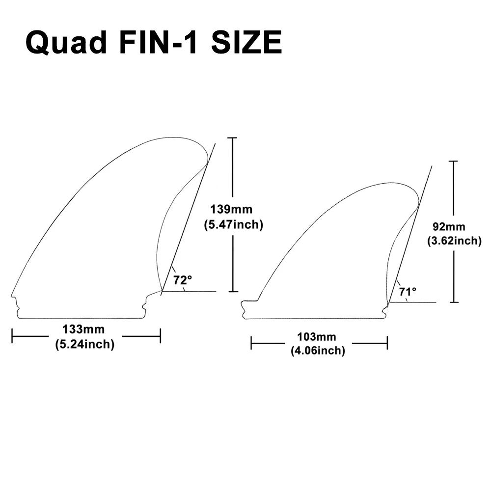 RISECE GFK ailerons de planche de surf en fibre de verre poncé brut ailerons de planche de surf Quad