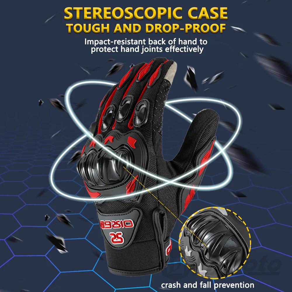 Gants de Moto Respirants à Doigts Complets, Résistants à l'Usure, pour Course de Motocross, Écran Ta