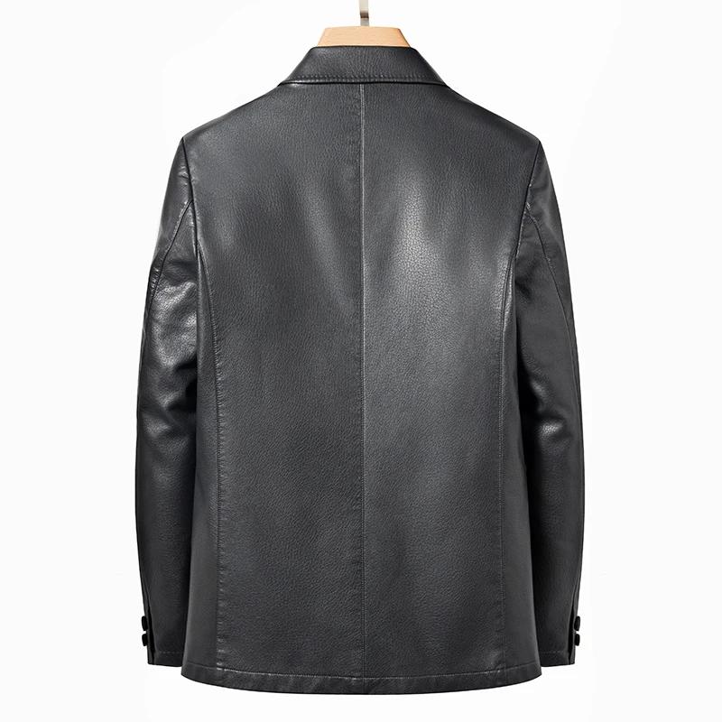 Veste en cuir coupe cintrée pour hommes, Blazer de haute qualité, tendance, assorti avec tout, pour 