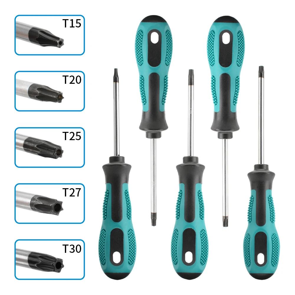 Tournevis magnétique Torx de précision T5 T6 T7 T8 T9 T10 T15 T20 T25 T27 T30, kit d'outils manuels 