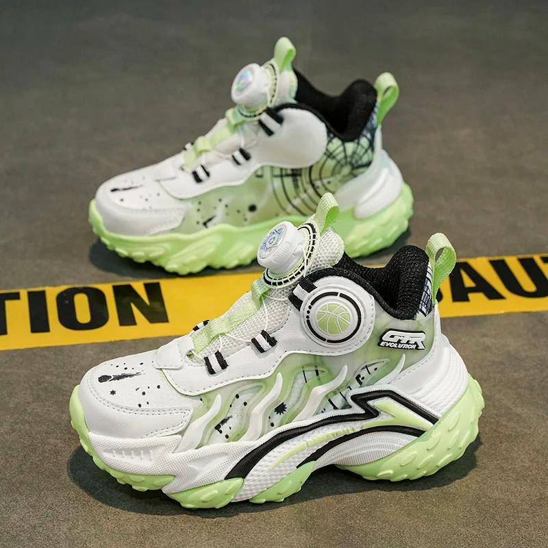 Baskets pour enfants mode nouveau léger antidérapant formation garçons chaussures de basket-ball éco