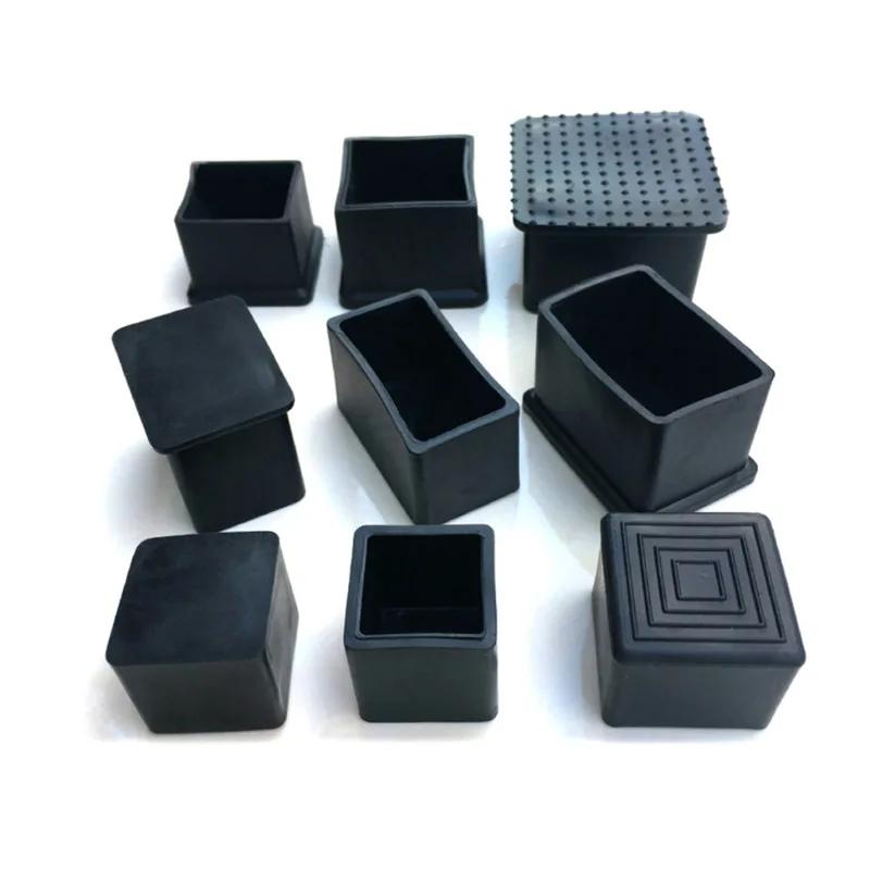 Embouts de pieds de chaise de Table en PVC, capuchons de protection de sol, antidérapants, carrés, e