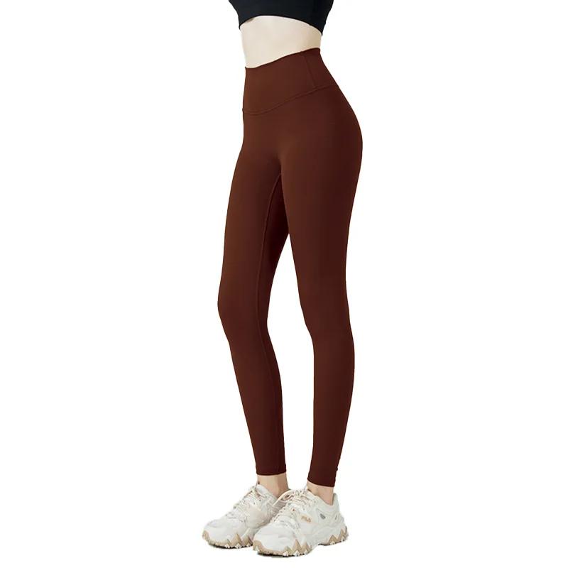 Fitness femmes Sport Leggings sans couture taille haute élastique solide Yoga Leggings gymnastique J