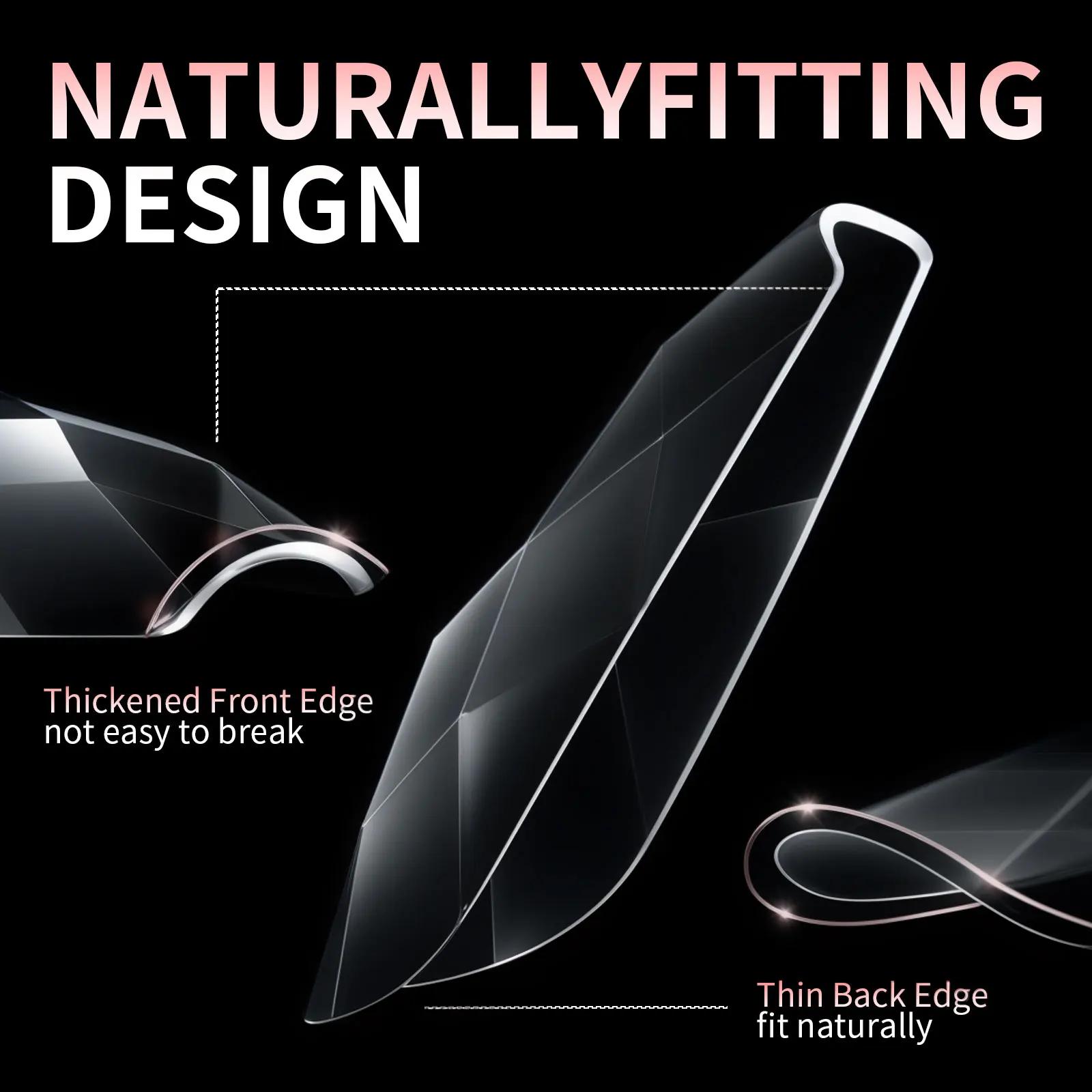 Nouveau 120/140 pièces carré amande cercueil ongles Extension conseils naturel clair couverture comp