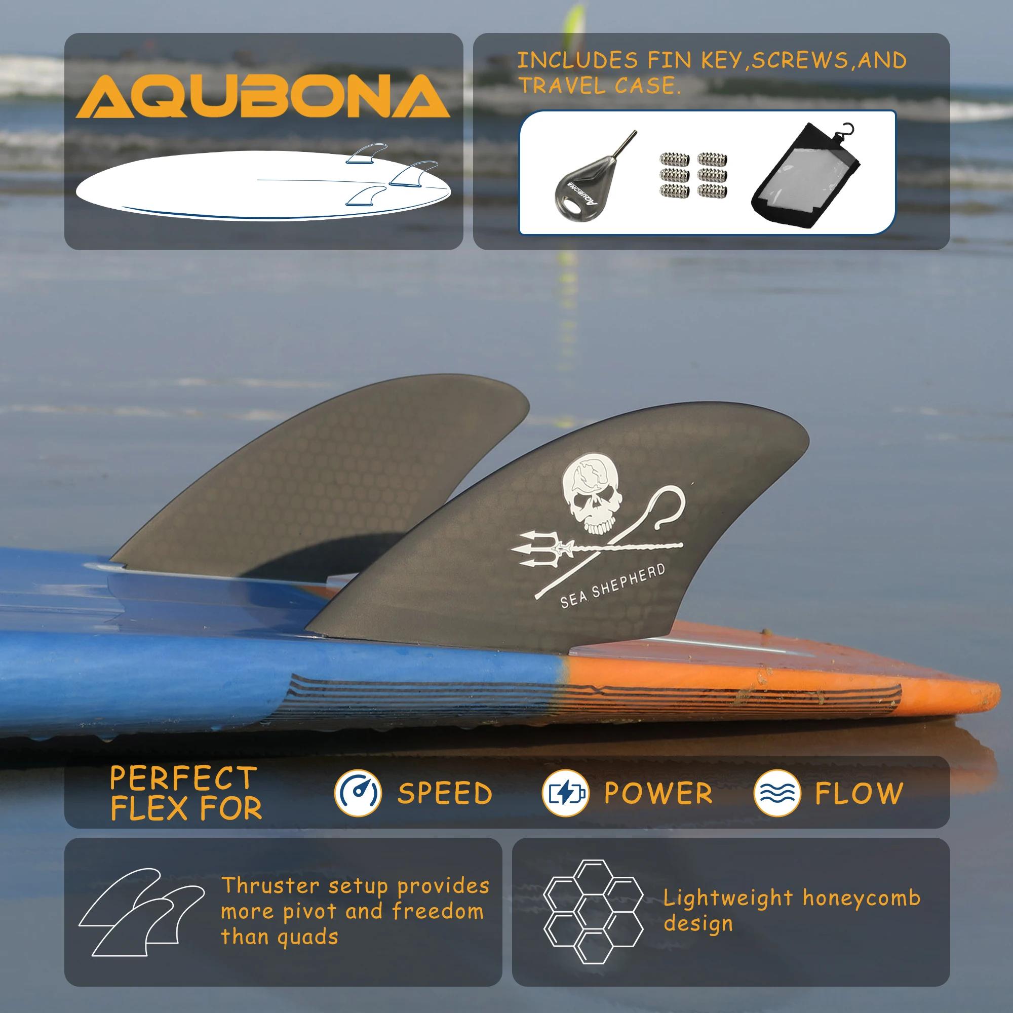 AQUBONA Aileron de quille de planche de surf Aileron simple double languette Aileron de crâne pour p