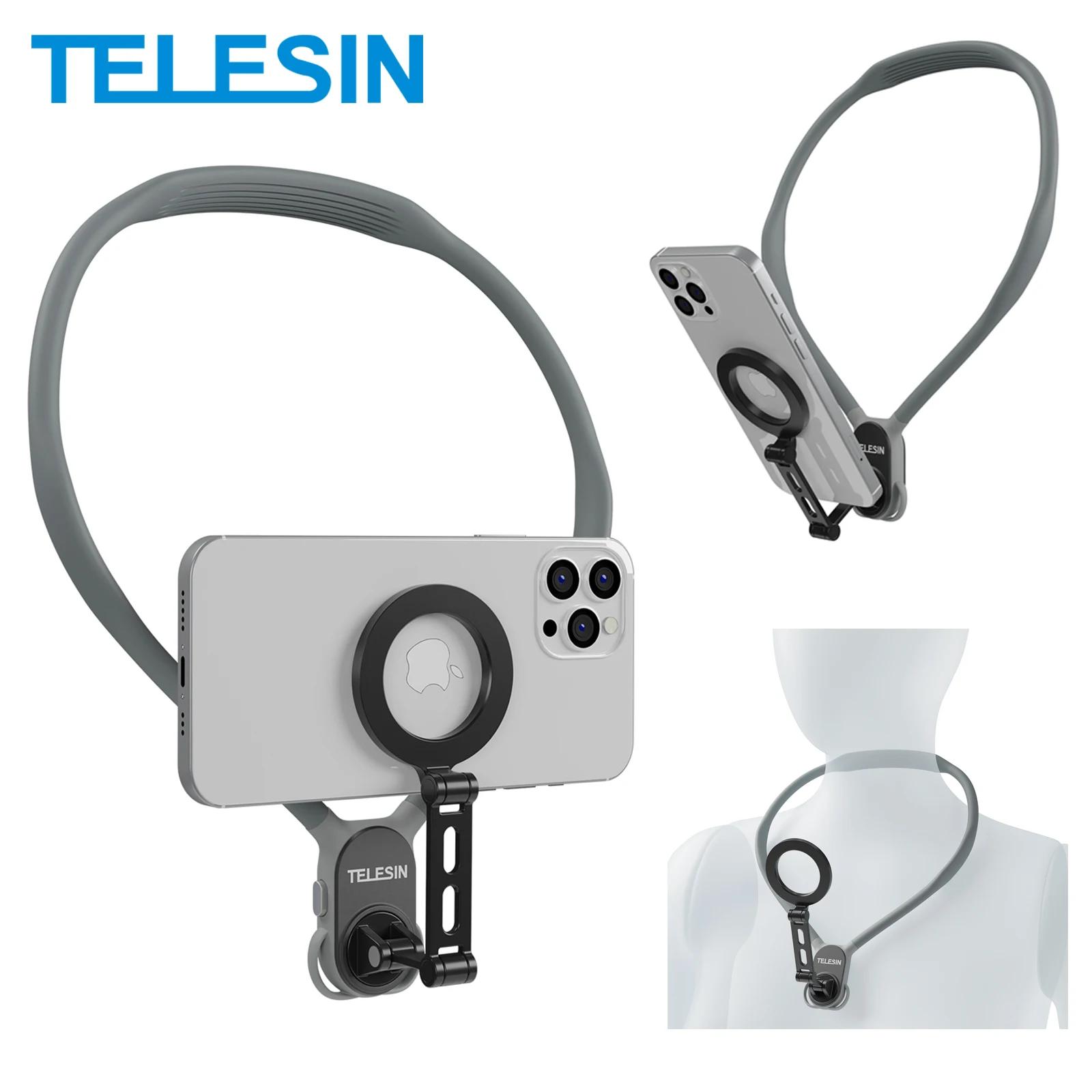 TELESIN Max support de cou magnétique Silicone maintien à dégagement rapide pour Iphone 15 14 13 12 