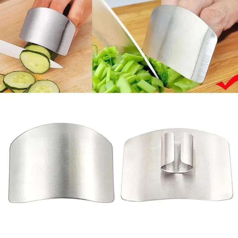 Outil de cuisine en acier inoxydable, protection des doigts et des mains, couteau coupé en tranche, 