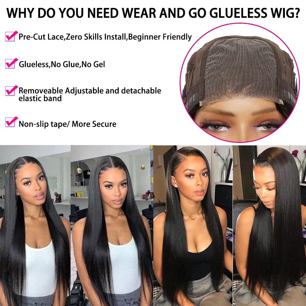 Perruque Lace Closure Wig Remy sans colle, cheveux naturels, pre-plucked, pre-plucked, 4x4 5x5 HD, 3