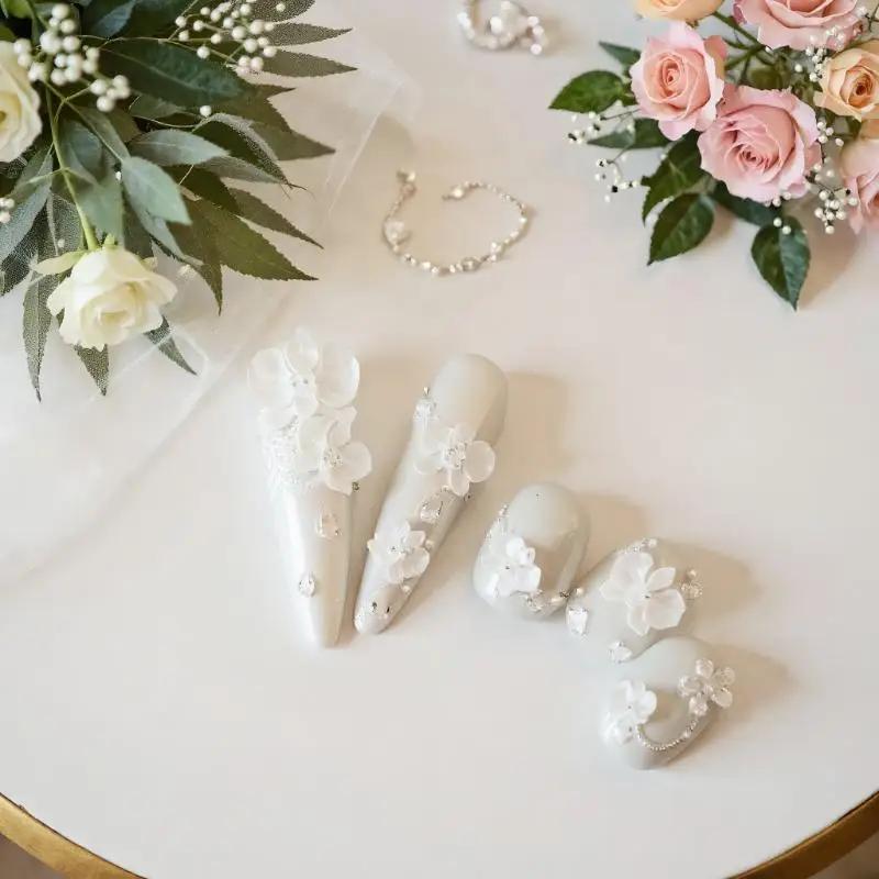 Moule à ongles 3D en Silicone, Design de fleur Phalaenopsis, orchidée papillon douce, modèle de manu