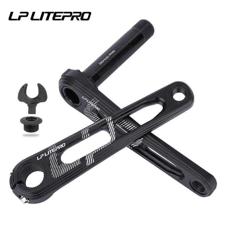 LP Litepro-Manivelle de vélo pliante en alliage d'aluminium, plateau simple, pédalier de vélo, plate