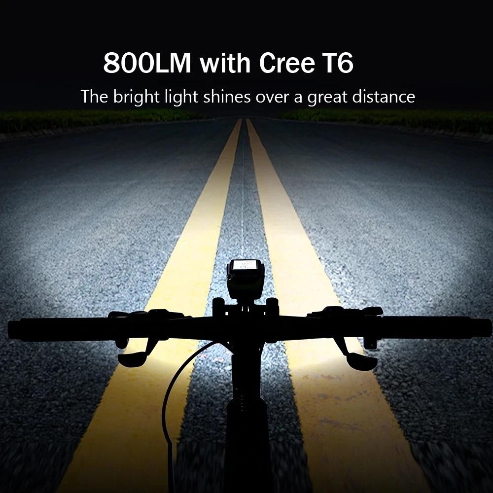 4 Mode USB vélo lumière lampe ordinateur de vélo 3 Mode klaxon lampe de poche Cycle vélo compteur de