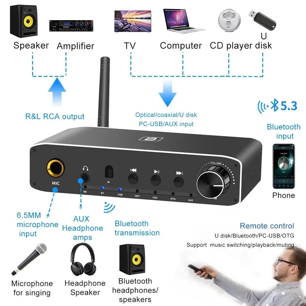 AYINO DA310B Récepteur-émetteur Bluetooth 2-en-1 Convertisseur audio numérique vers analogique coaxi