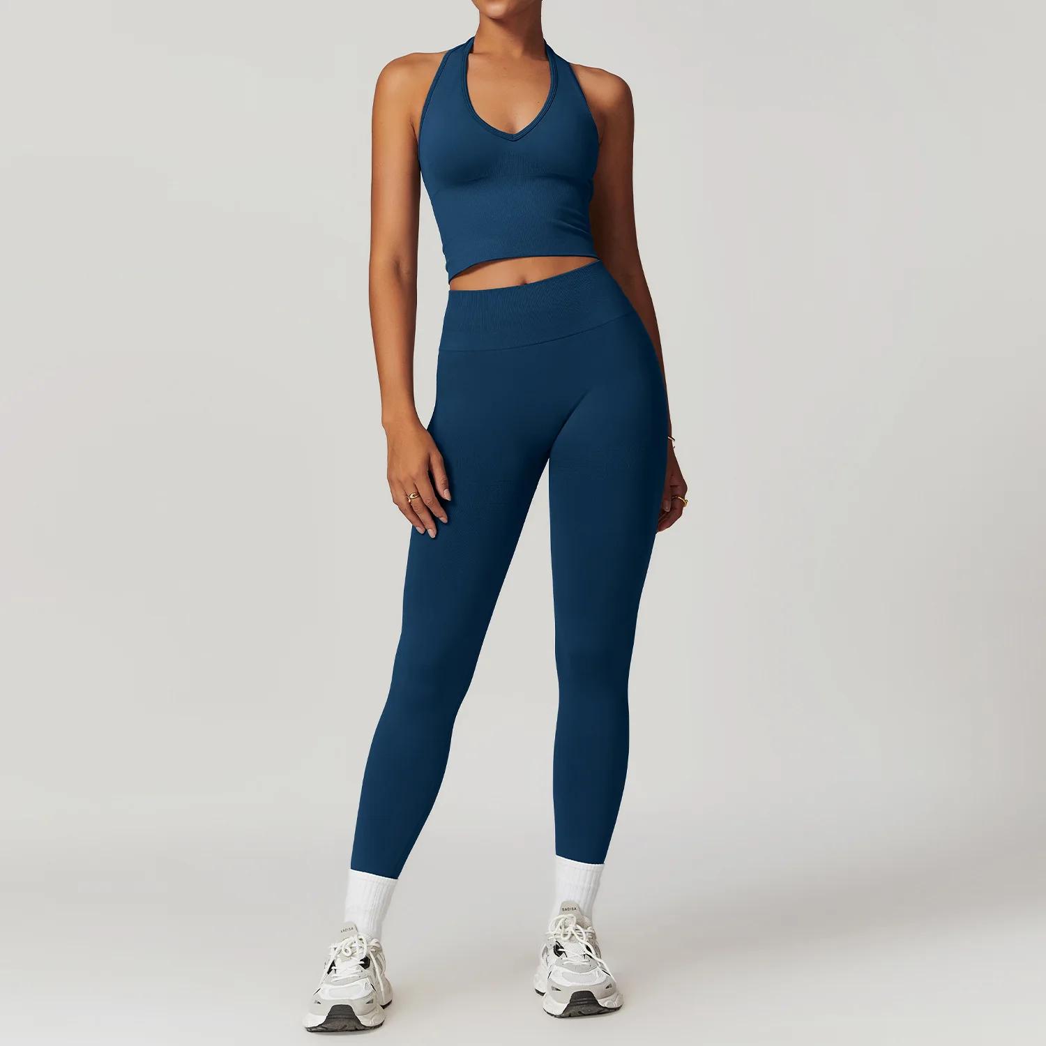 2 pièces ensemble de Yoga sans couture vêtements de sport vêtements de sport costumes de Yoga pour f