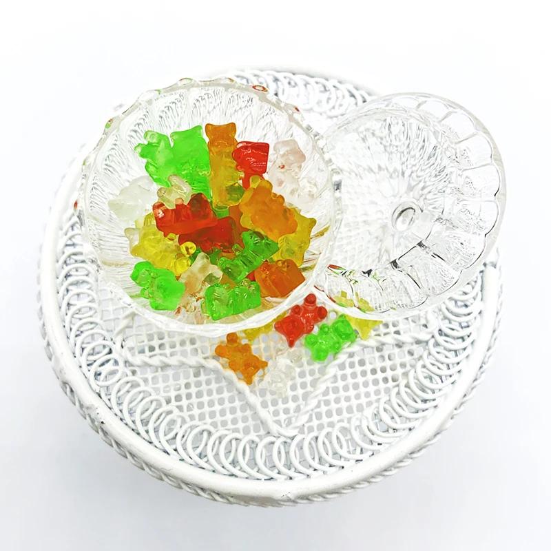 Mini ours coloré en résine, 20 pièces, artisanat de bricolage, décoration de bonbons pour maison de 