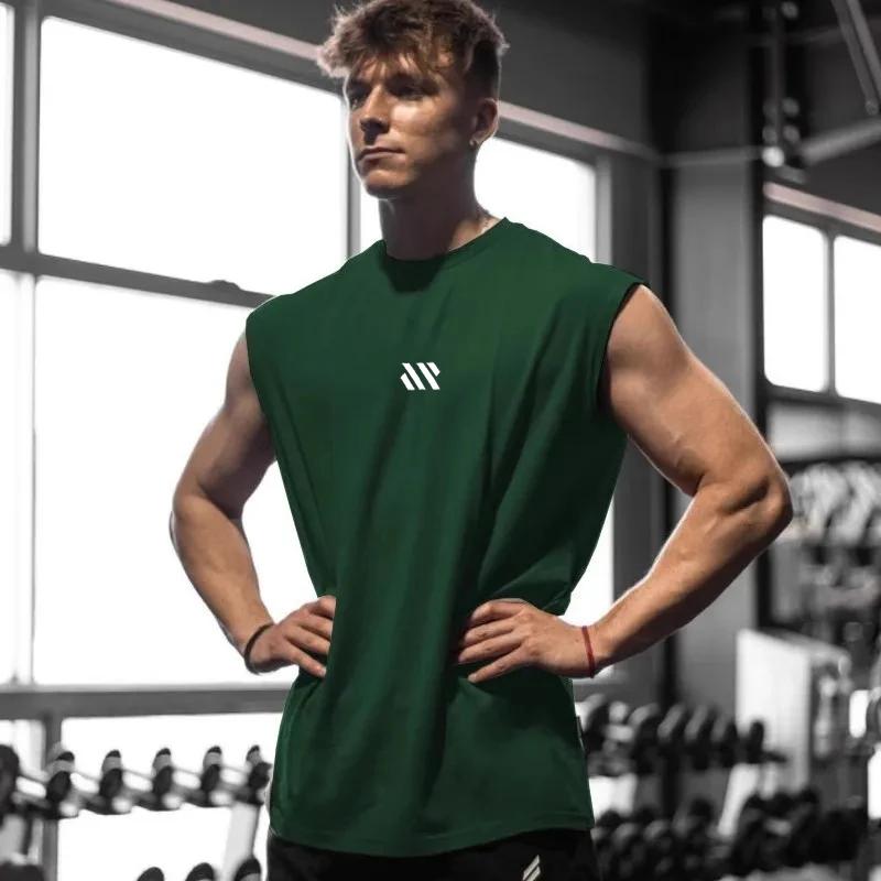 Chemise de sport sans manches pour hommes, Fitness, course à pied, gilet à séchage rapide, respirant