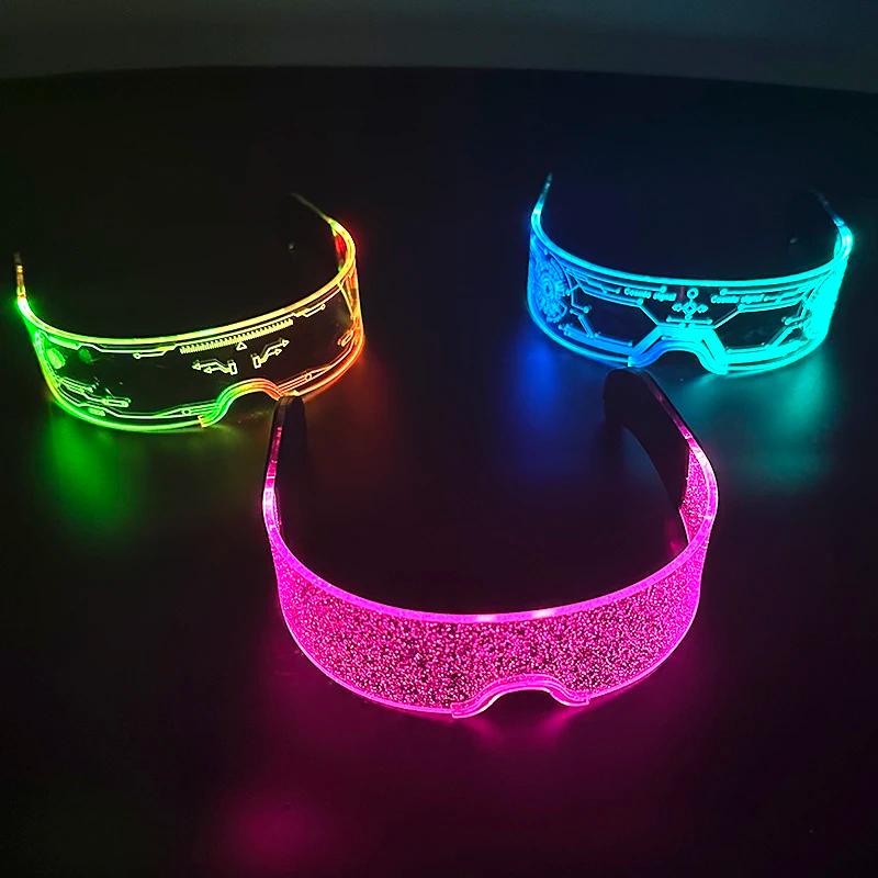 Lunettes lumineuses LED colorées Shoous Cool, néon brillant, clignotant, fête, boîte de nuit, DJ, da