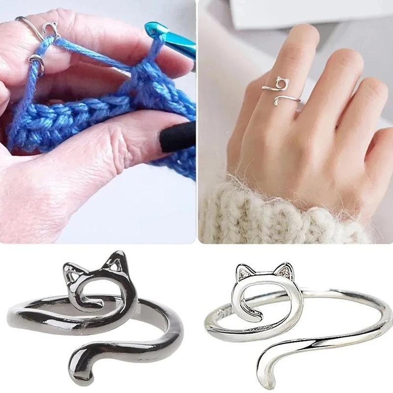Anneau de fil de crochet d'oreille de chat, taille réglable, intérieur de maire, boucle de crochet, 