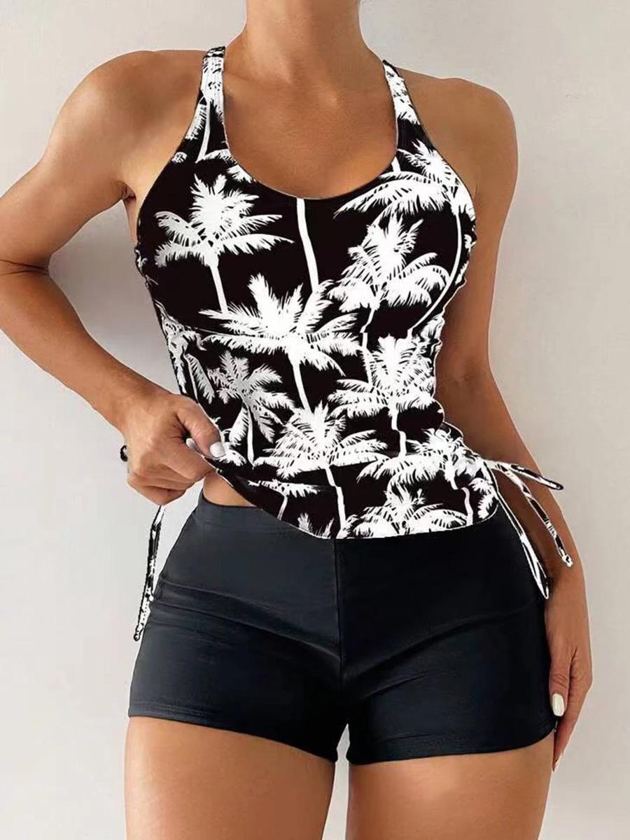 Maillot de bain deux pièces tankini imprimé pour femme 2026 – Tenue de plage XXL