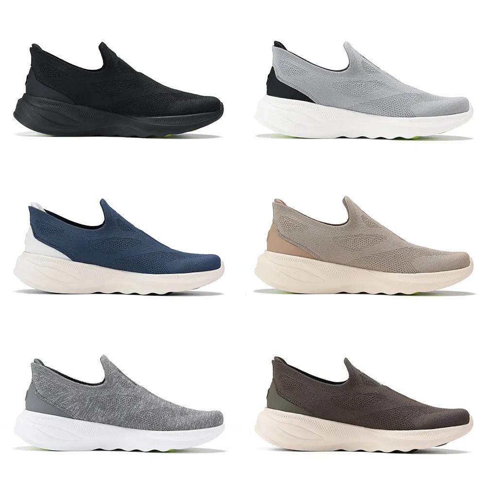 Li-Ning Chaussures de marche décontractées en tricot SOFT GO 2 pour hommes, confortables et stables,