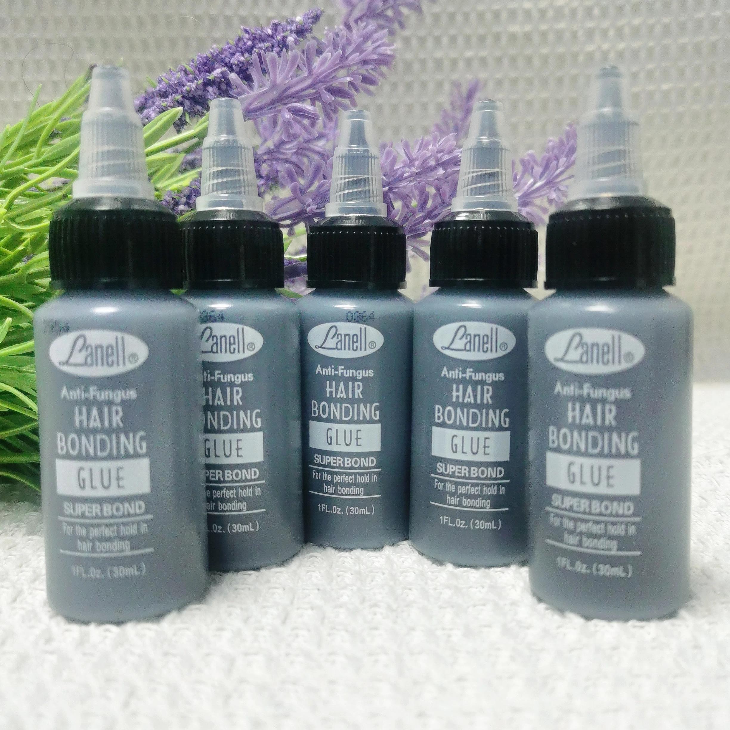 Lanell – tissage de cheveux noirs, 1 pièce/2 pièces, 1Oz/2Oz/4Oz, colle anti-champignon, SUPER BOND 