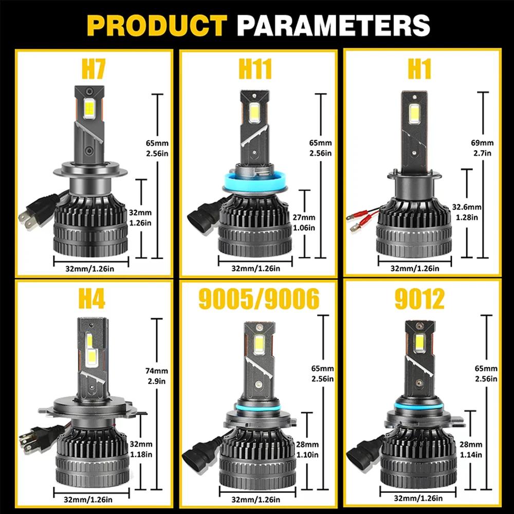 Haute Puissance H7 Led Phare Canbus 200W 50000Lm H1 H8 H9 H11 Ampoules Kit 360 Quartz hb3 Hb4 Hir2 V