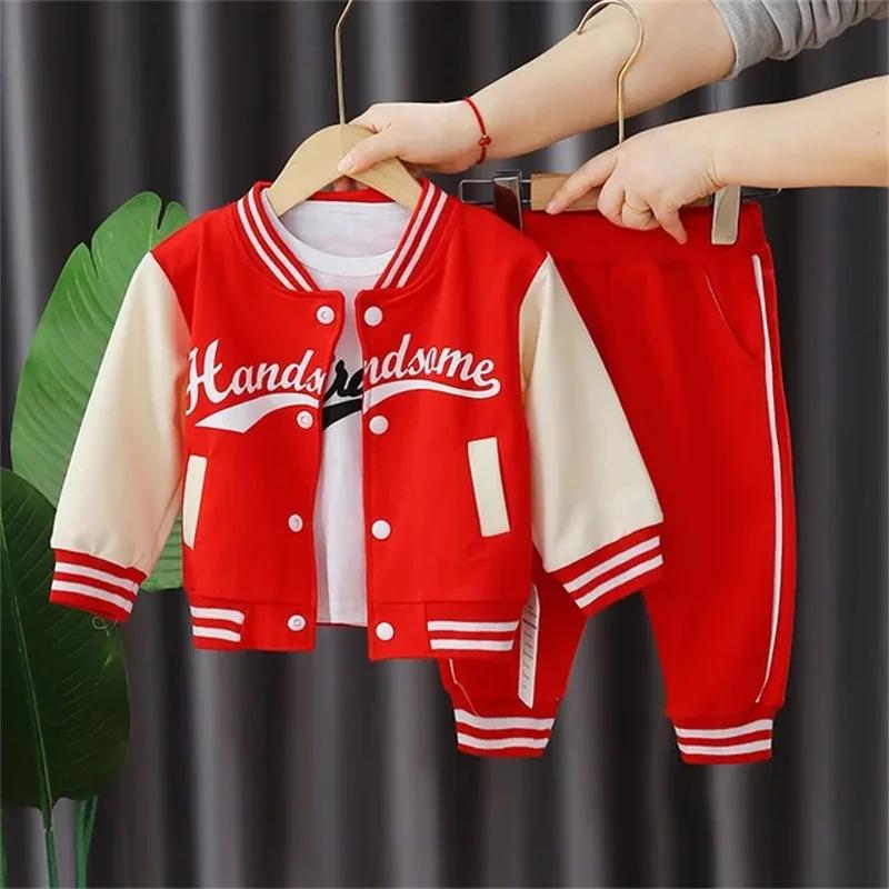 Vêtements de Baseball pour Bébé Garçon et Fille, Ensembles de dehors Décontractés, Manteau et Pantal
