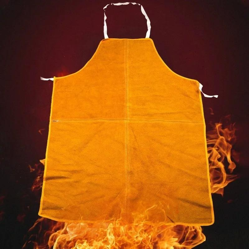 Tablier de soudage en cuir de vache, isolation thermique lavable, vêtements de protection pour le so