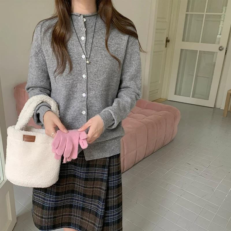 LDZWSM 100% laine haute qualité tricot pull demi-col roulé Cardigan manteau automne et hiver nouvell