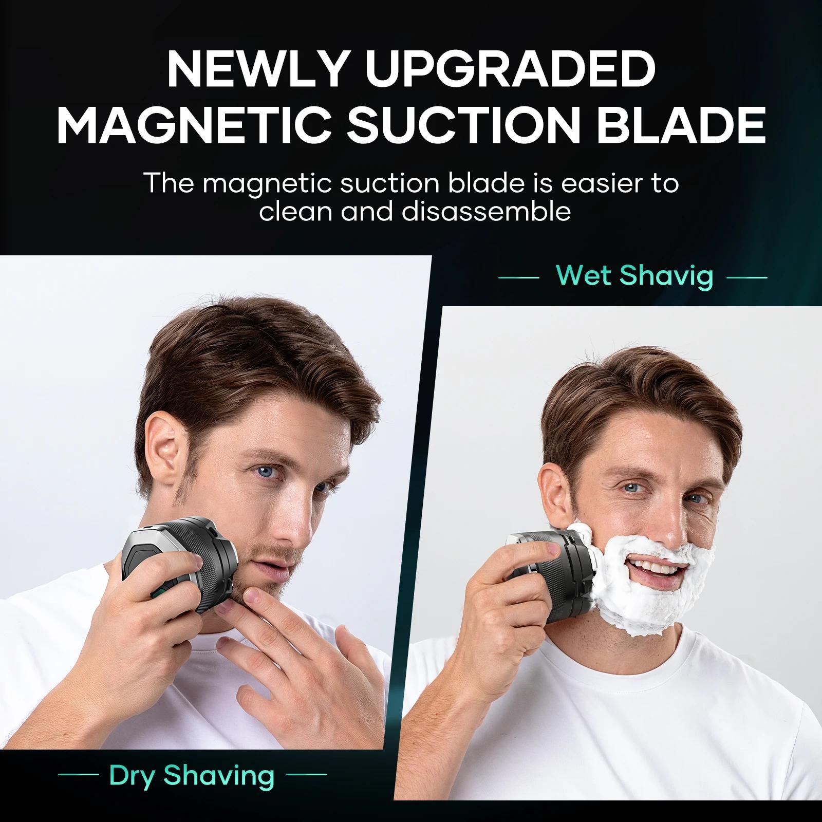 KENSEN 6D rasoir électrique flottant magnétique pour hommes tête humide/sèche rasoir tondeuse à chev