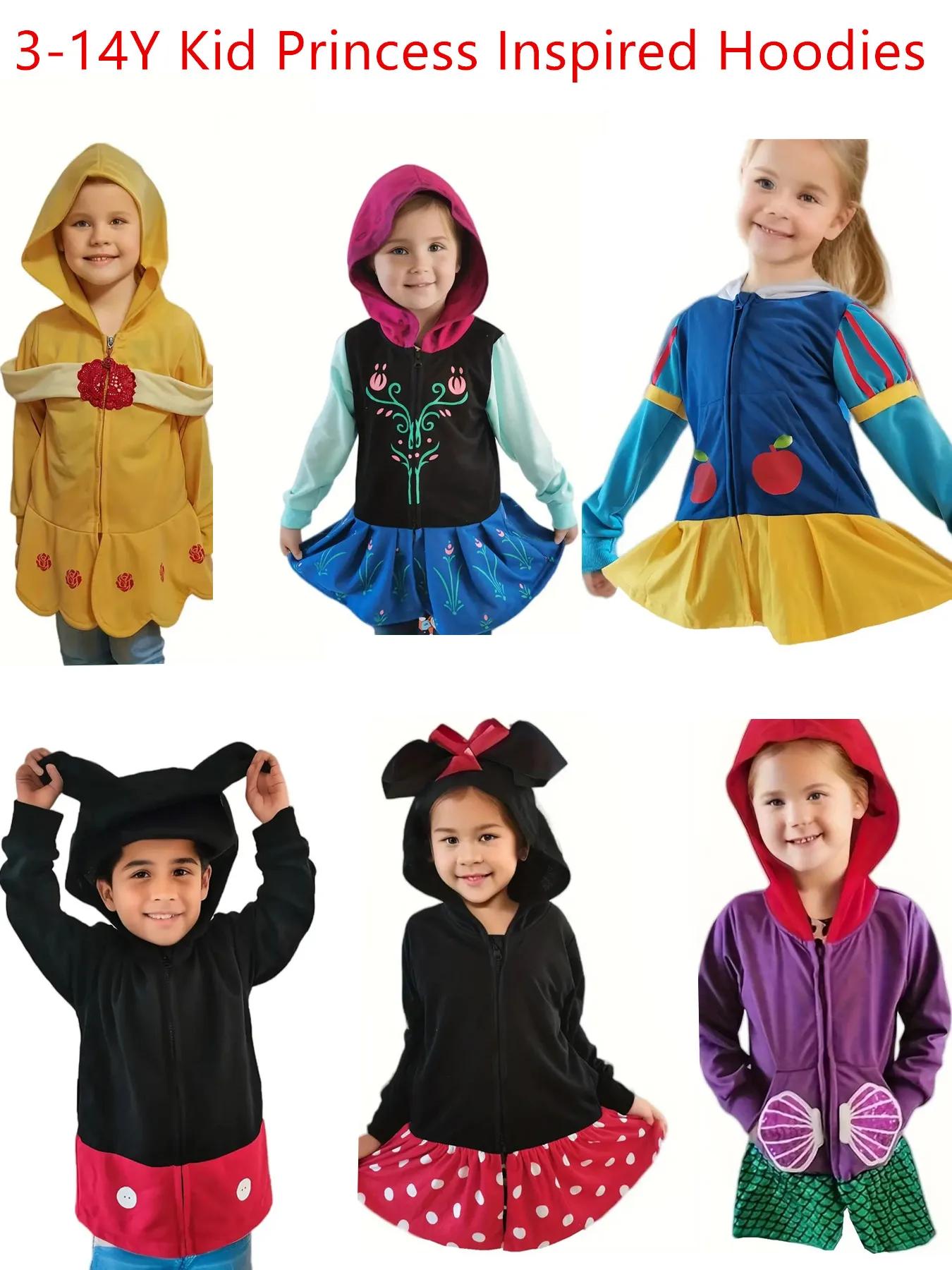 Sweat à capuche inspiré de la princesse pour fille, avec poches à nœuds, points rouges, haut mignon 