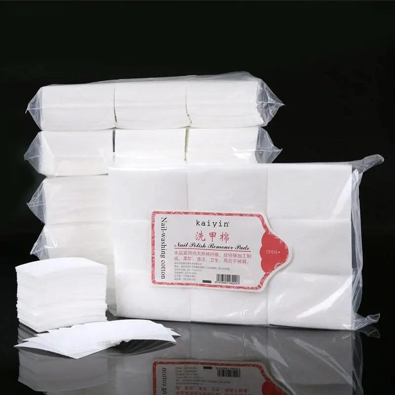 Lingettes professionnelles pour ongles, tampons 100% coton, non pelucheux, dissolvant de vernis Gel,