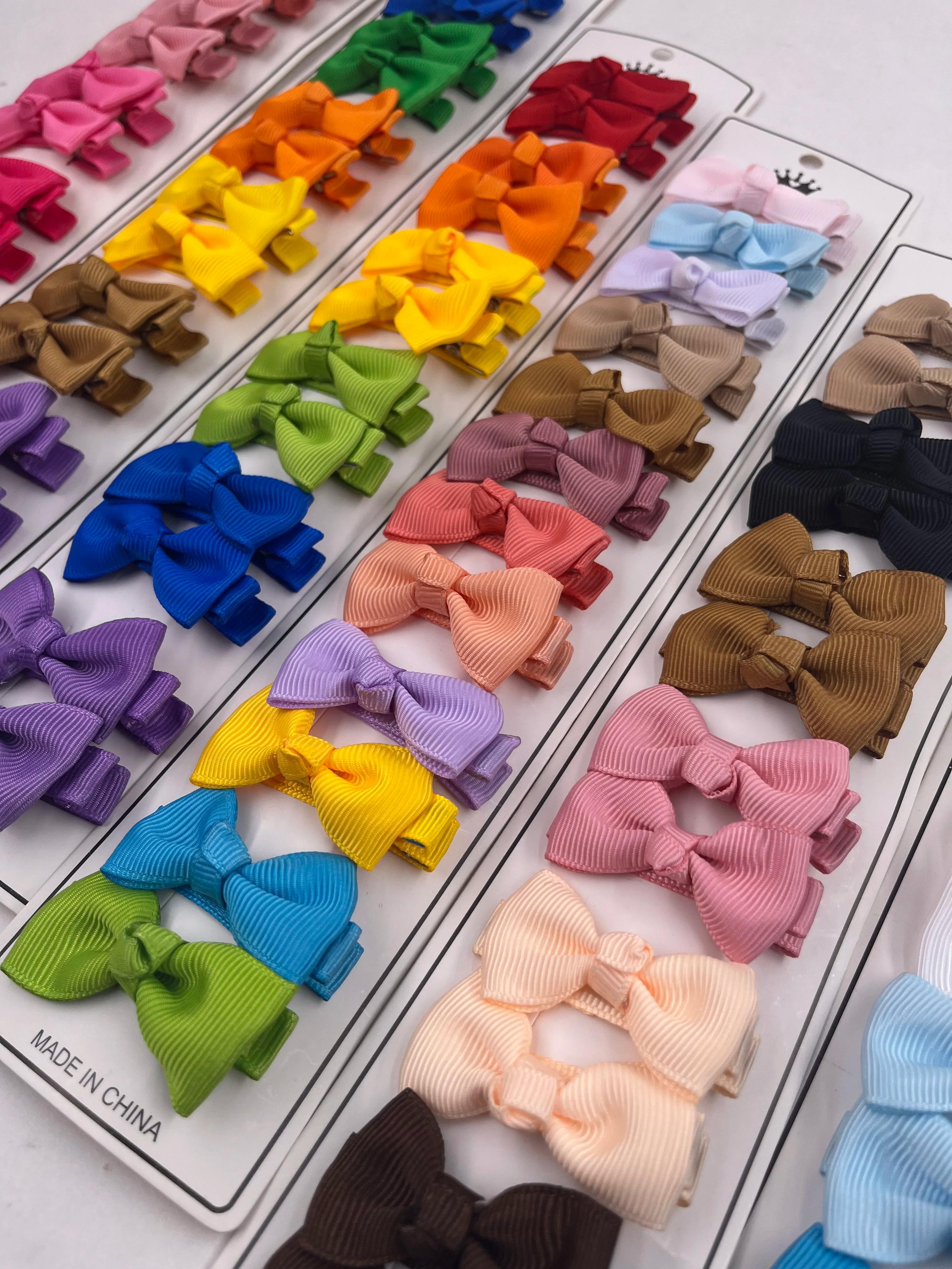 Pinces à cheveux avec nœud papillon en ruban gros-grain pour enfants, nœuds faits à la main, barrett