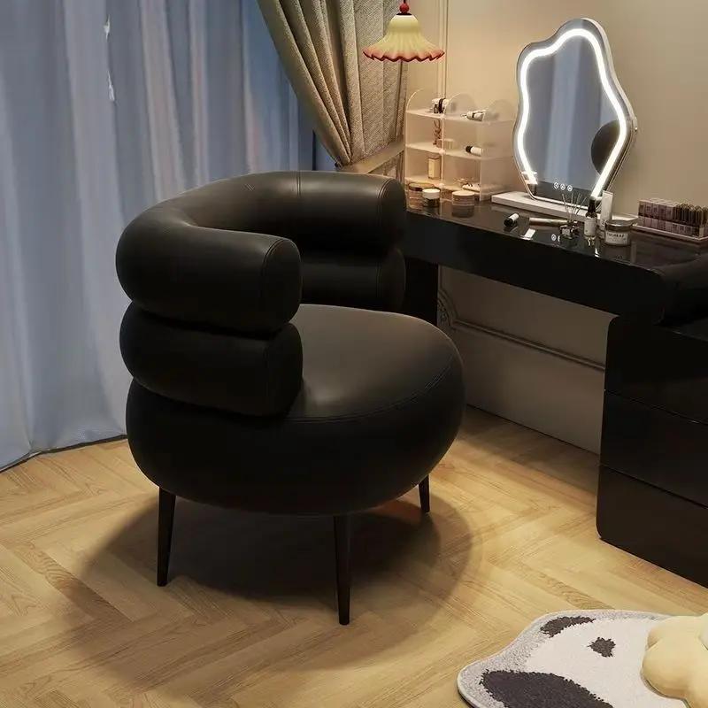 Chaise d'appoint en cuir ciré pour salon et chambre à coucher, canapé simple, chaise paresseuse, dos